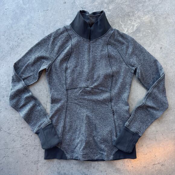 Vintage Tops - Vintage Y2K Lululemon Heathered Runderful 1/2 Zip Slim Fit Sweatshirt Women's 6